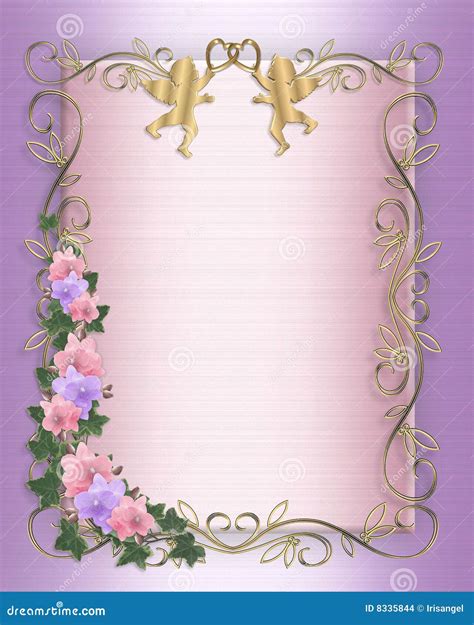 Wedding Invitation Border Orchids Ivy Stock Illustration Illustration