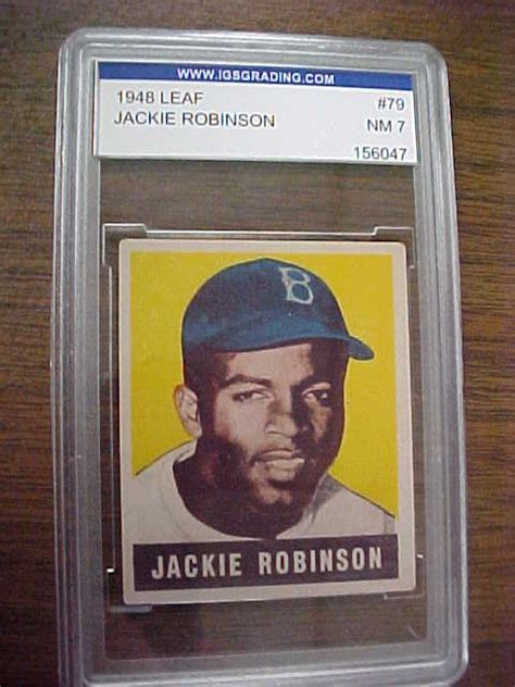 Maybe you would like to learn more about one of these? Coach's Corner - 1948 Leaf Jackie Robinson ROOKIE Baseball card Slabbed and Graded NM 7