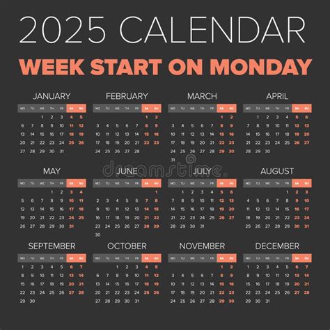 2025 Year Vintage Calendar Weeks Start On Sunday Stock Vector