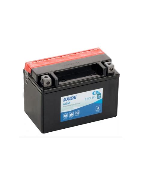 Batería De Moto Exide Agm Etx9 Bs 12v 8ah 120a