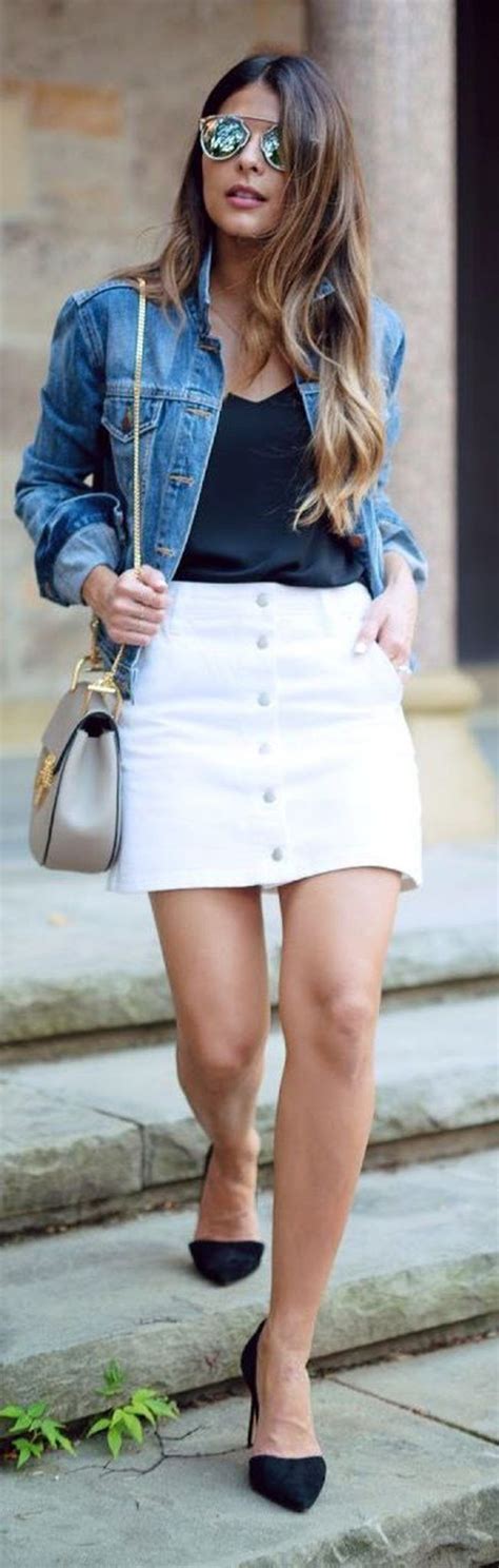 Fashionable White Denim Skirt Outfits Ideas Need To Try Https