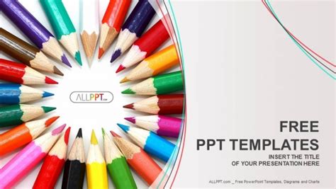 Group Of Colored Pencils Powerpoint Templates