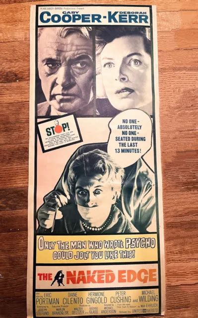 THE NAKED EDGE X Movie Poster Gary Cooper Deborah Kerr Psycho Author PicClick