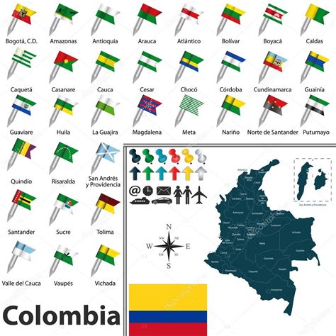 Mapa De Colombia Vector Gráfico Vectorial © Sateda Imagen 69455261