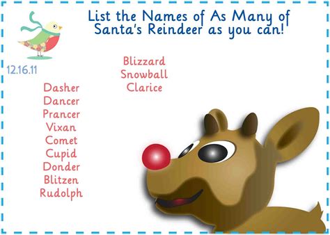 Santas Reindeer Names 9 Reindeers