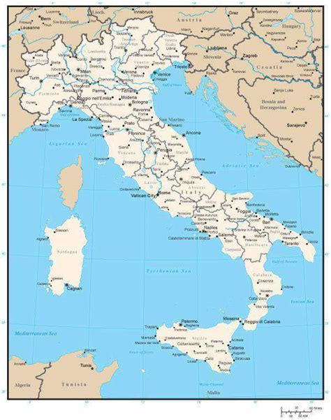 Italy Map In Adobe Illustrator Vector Format