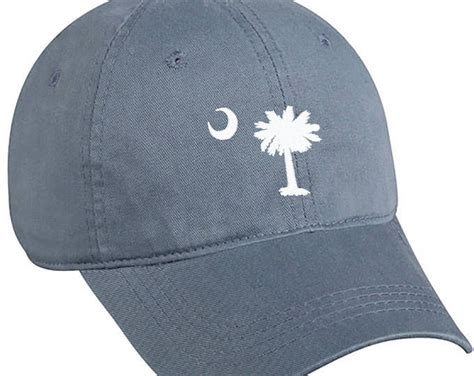 Perfectly Palmetto Embroidered Navy Palmetto Tree Hat In Light Etsy