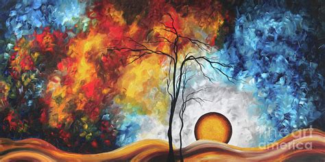 Original Abstract Landscape Tree Painting Modern Bold Colorful Art Megan Duncanson Painting By
