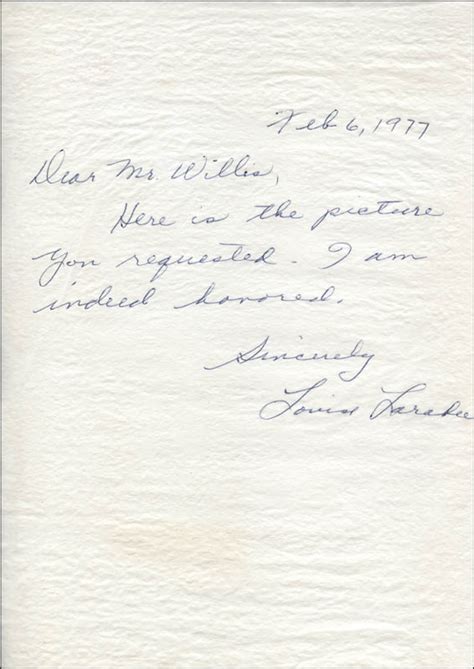 Louise Larabee Autograph Letter Signed 02061977 Historyforsale