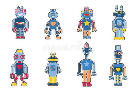 Cute Toy Robots Stock Vector Illustration Of Mascot 213095373