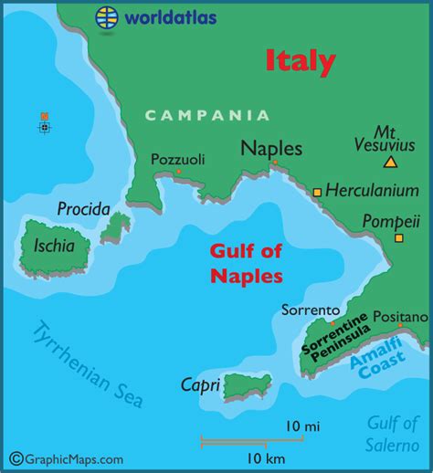 Gulf Of Naples Large Color Map