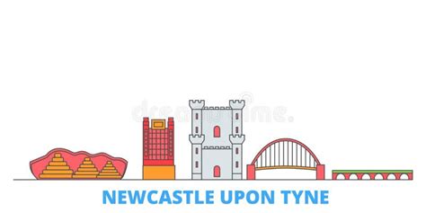 England Newcastle Upon Tyne City Skyline Architecture Stock Vector
