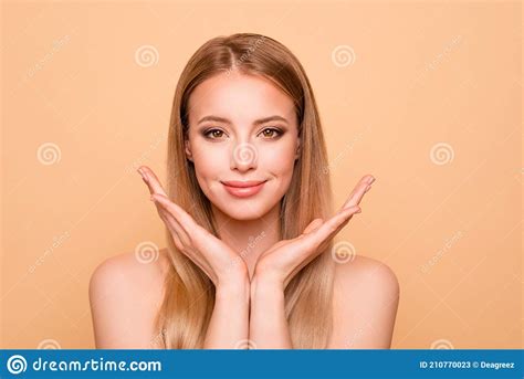 Portrait Of Positive Cheerful Satisfied Youngster People Place Hand