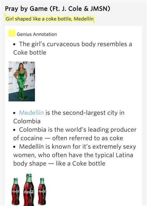 Girl Shaped Like A Coke Bottle Medellín Pray Lyrics Meaning