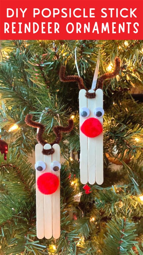 Diy Popsicle Stick Reindeer Ornaments Honey Lime