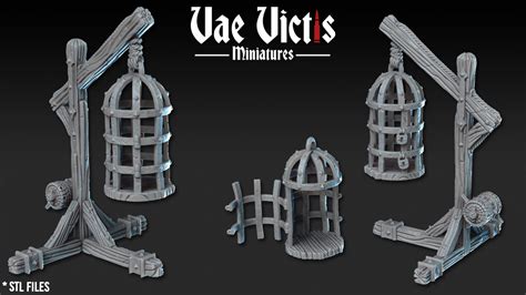 Gibbet And Cages Rpg Miniature Furniture For Tabletop Gaming Etsy