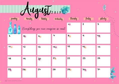 Free Printable Colorful Monthly Calendar Pdf Download Gambaran