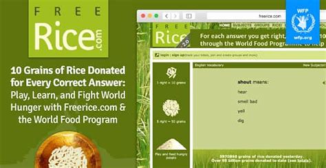 10 Grains Of Rice Donated For Every Correct Answer Play Learn And