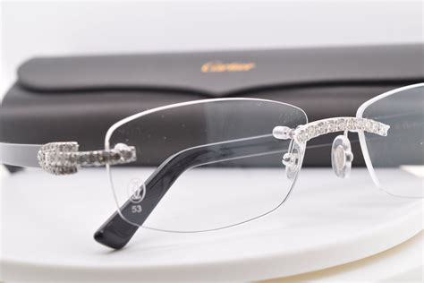 3 50ct Bust Down Cartier Glasses Custom Diamond Cartier Frames Etsy