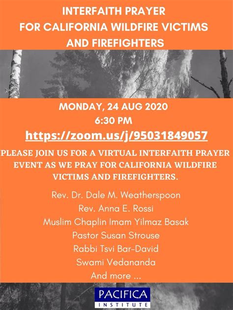 Interfaith Prayer For California Wildfire Victims And Firefighters