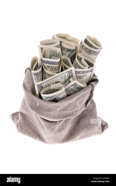 Dollar Money Bills Into A Bag Stock Photo Alamy