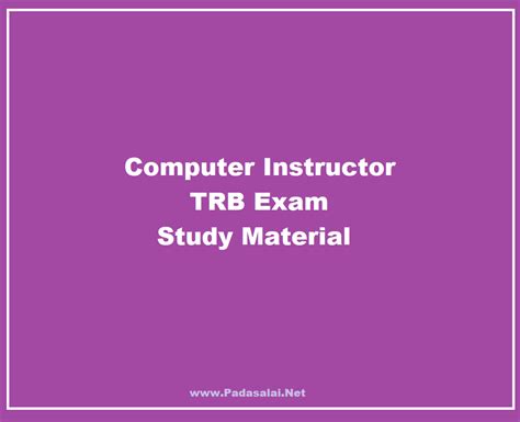 On this borad you computer science study notes and computer science study tips as well as it will in this c programming tutorial of computer science study material for the gate, we will learn about. Computer Instructor TRB Exam Study Material ~ Padasalai No ...