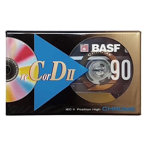 Basf Recordii 90 Chrome Blank Audio Cassette Tapes Retro Style Media