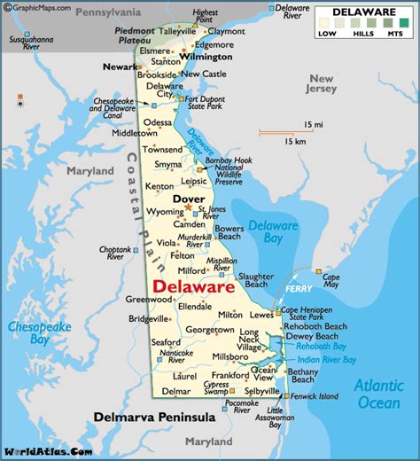 Map Of Delaware Large Color Map
