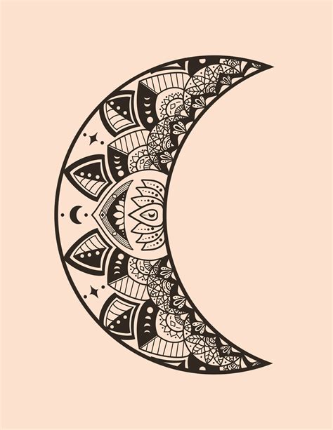 Mandala Moon Svg Png Cut File Cricut Design Silhouette Etsy España