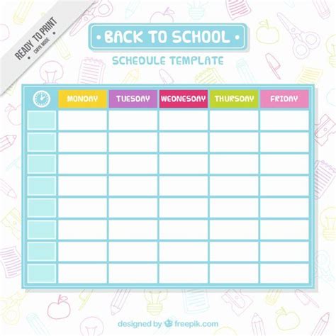 School Schedule Template Denah
