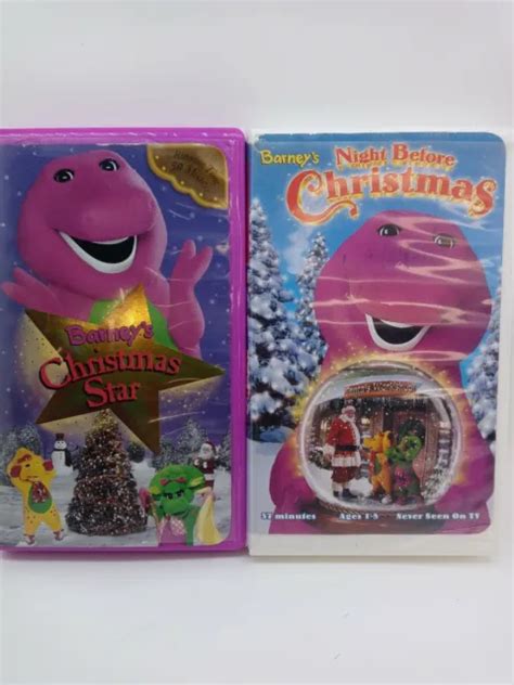 Barney Holiday Vhs Clamshell Lot Of Christmas Star Night Before Christmas Picclick Uk