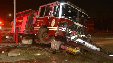 Indianapolis Fire Truck Destroyed In Crash Cars Driver Accused Of Owi