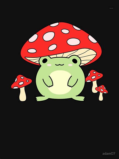 Frog With Mushroom Hat Kawaii Frog Cottagecore Aesthetic Essential T Shirt By Adam07 Frog