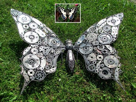 Metal Butterfly Made From Recycled Metal Scrap Metal Art Metal Art