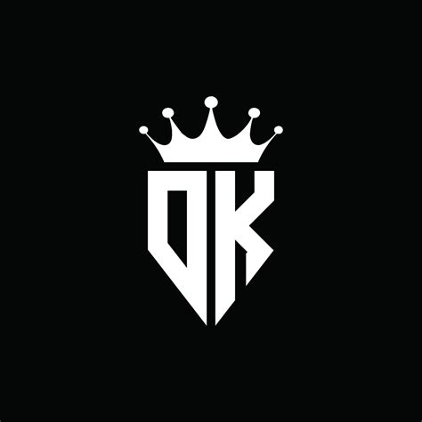 Dk Logo Monogram Emblem Style With Crown Shape Design Template 4206473