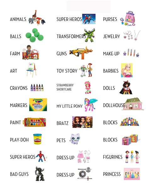 Printable Toy Labels Printable Word Searches