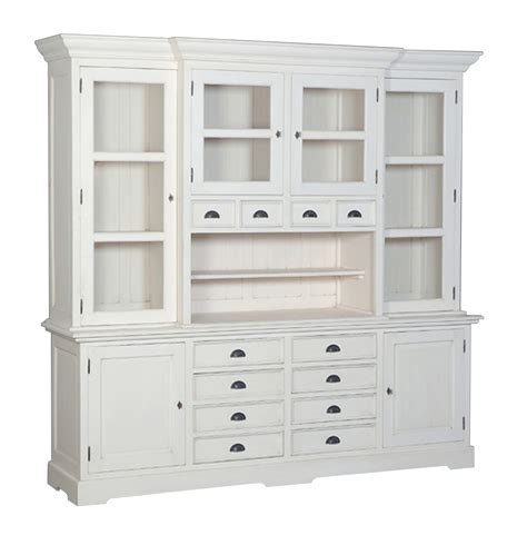 Eiche landhaus weiß massive metallgriffe 2x schubladen auf metallschienen 1x. Vitrine Buffet Schrank Landhausstil Landhaus Shabby Chic ...