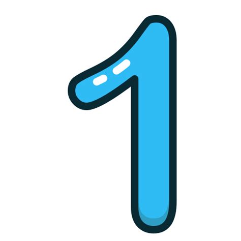 Blue Number Numbers One Study 1 Icon Free Download