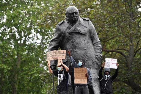 Winston Churchill Statue Vandalised As Thousands Attend Black Lives