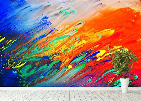 Colorful Abstract Acrylic Painting Wall Mural Wallpaper Canvas Art Rocks