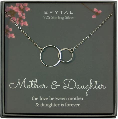 efytal mother daughter necklace sterling silver two interlocking infinity double circles