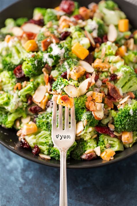 Cranberry Almond Broccoli Salad The Chunky Chef