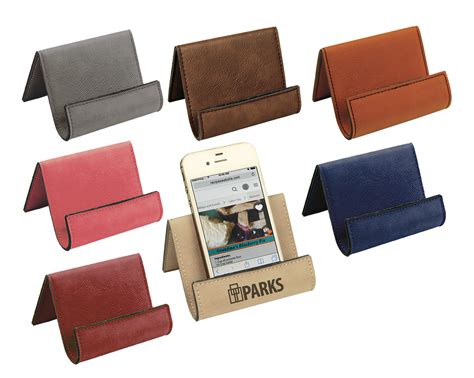 Choose from metal, engraved, desk, bulletin board, or leather business card holders. Personalized Business Card Holder for Desk | Cell Phone Easel