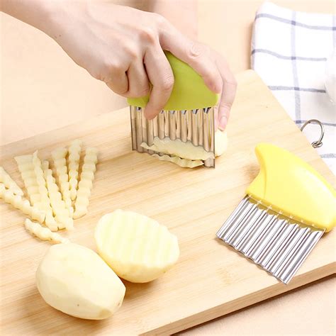 Butihome Potato Cutter Stainless Steel Wavy Slicer Cutter Stainless