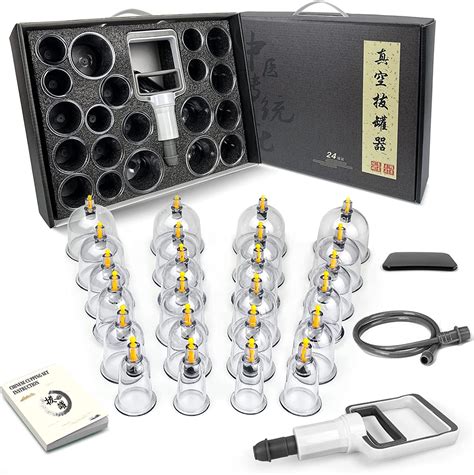 Cupping Therapy Sets 24 Cups Professional Chinese Acupoint Cupping Therapy Set With Vacuum Pump