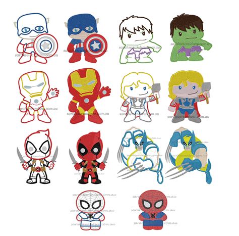 Super Hero Machine Embroidery Design Set