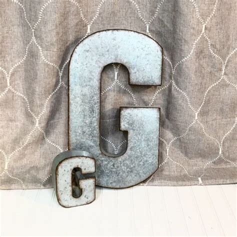 Large Metal Letter G Galvanized Metal Wall Letter Large Letter