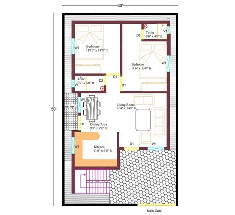 Bhk House Master Plan Autocad Drawing Dwg File Cadbull
