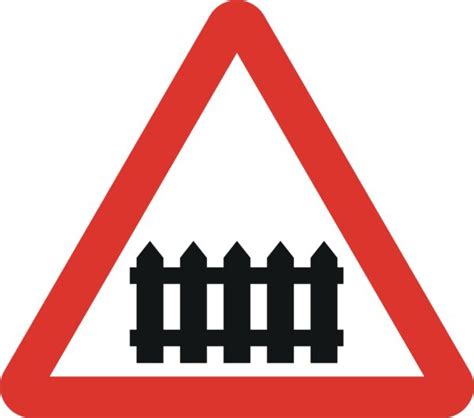 Level Crossing With Gate Or Barrier Ahead Road Sign Uk Delivery
