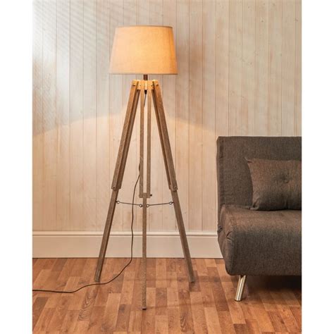 White Washed Wooden Tripod Floor Lamp Wooden Tripod Floor Lamp